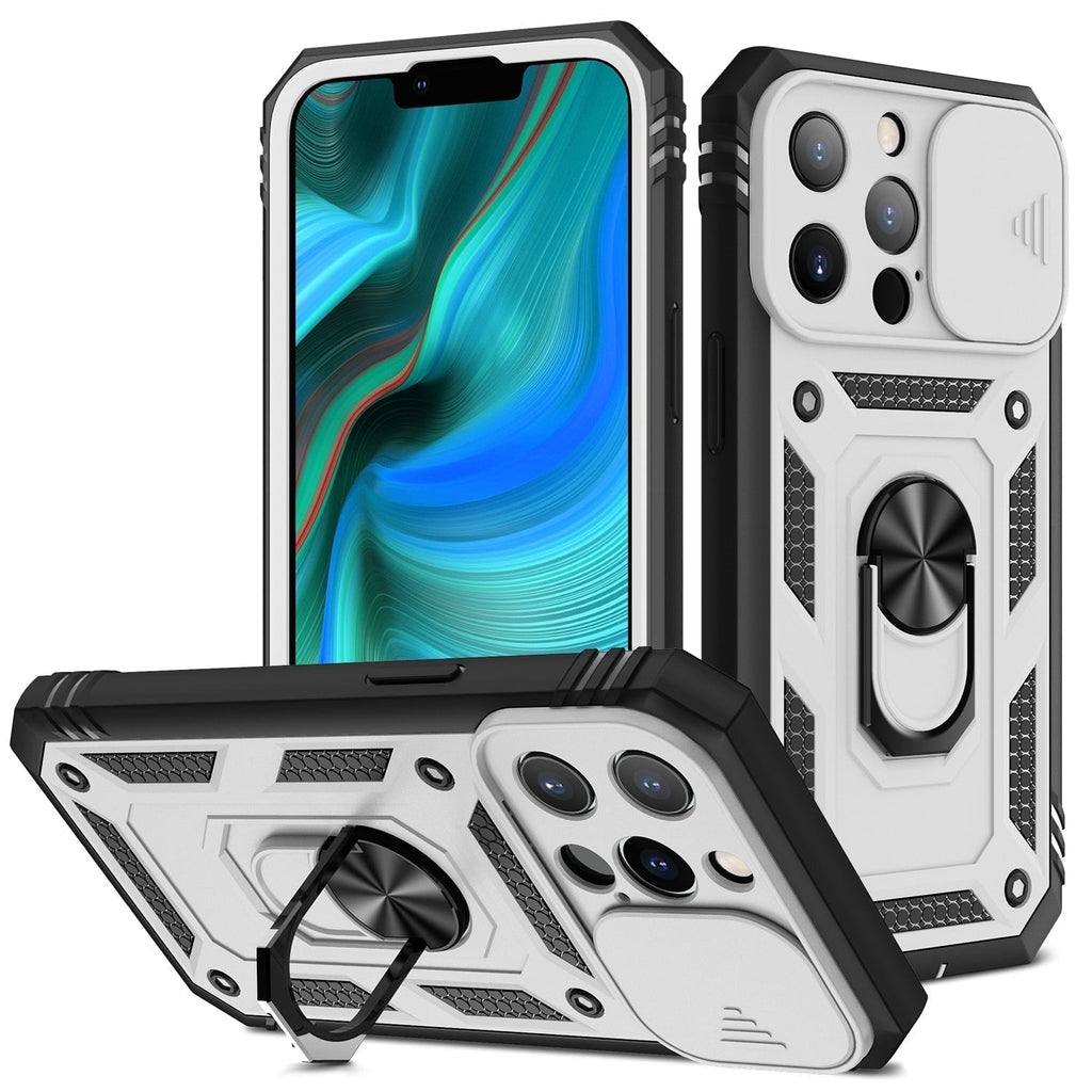 Rugged Phone Case with Shockproof Armor and Rotating Ring Kickstand - Image 6