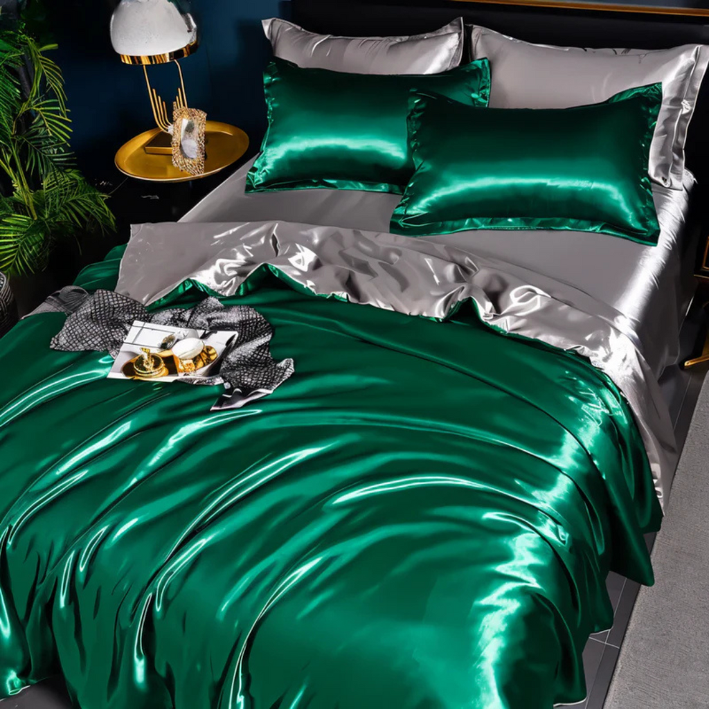 Satin Bedding Set with Duvet Cover and Pillowcases Silky Smooth Sheen - Image 10