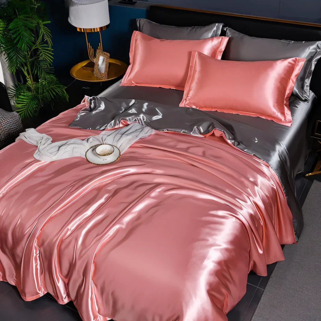 Satin Bedding Set with Duvet Cover and Pillowcases Silky Smooth Sheen - Image 11
