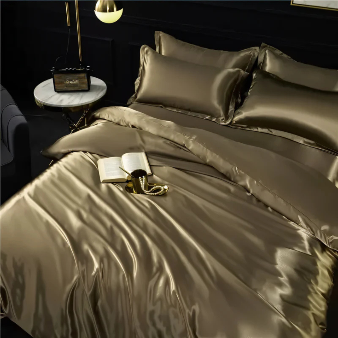 Satin Bedding Set with Duvet Cover and Pillowcases Silky Smooth Sheen - Image 12