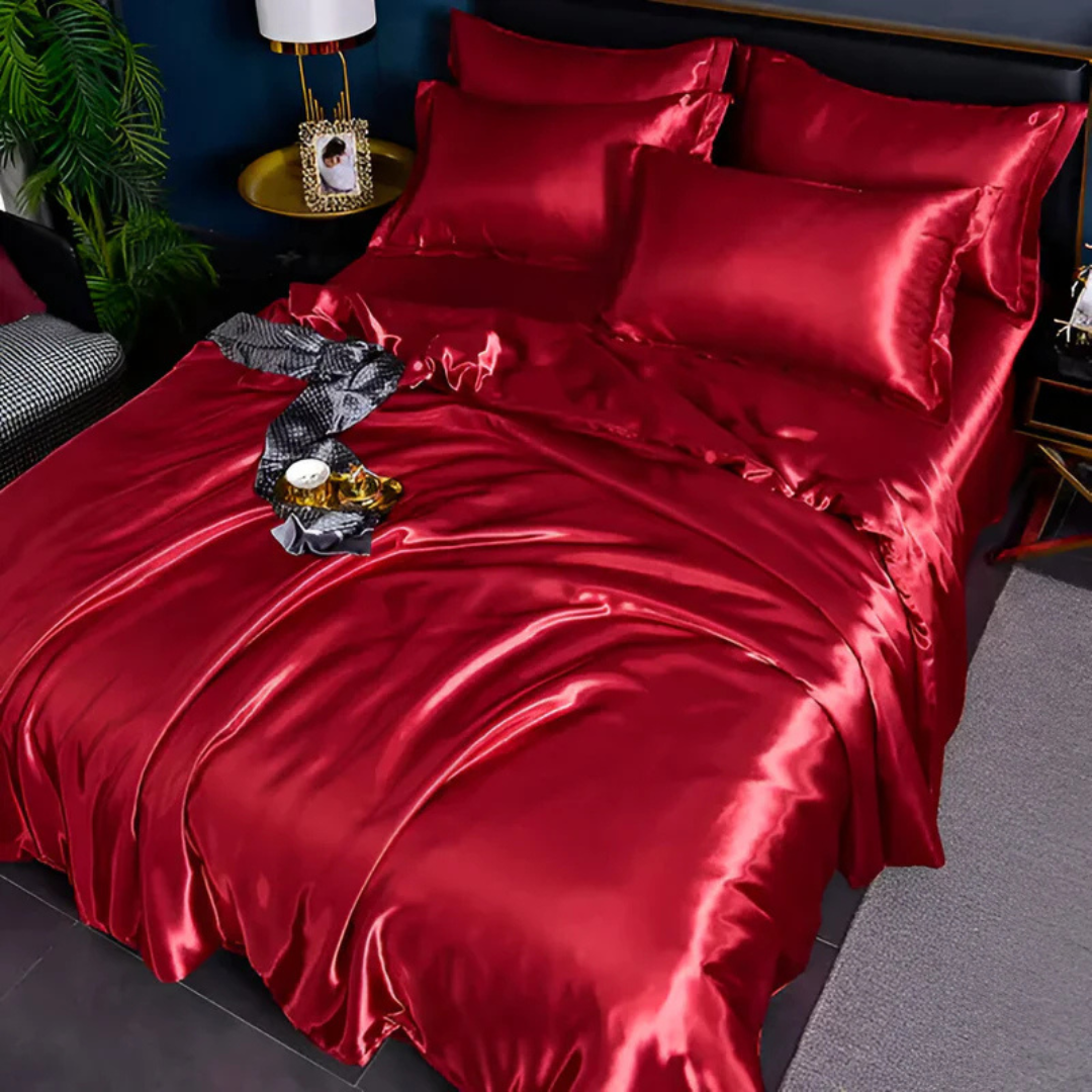 Satin Bedding Set with Duvet Cover and Pillowcases Silky Smooth Sheen - Image 3