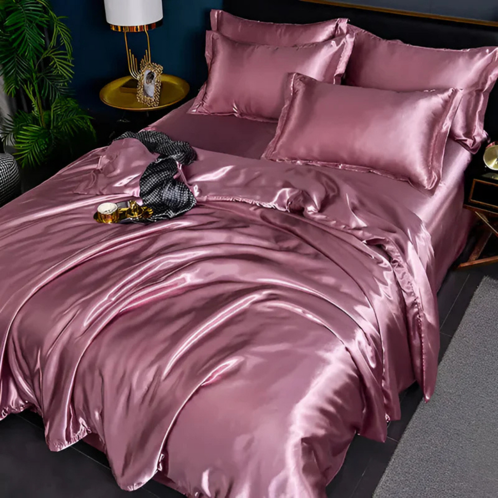 Satin Bedding Set with Duvet Cover and Pillowcases Silky Smooth Sheen - Image 5