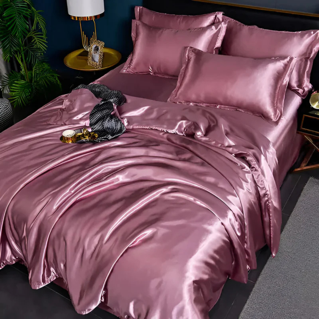 Satin Bedding Set with Duvet Cover and Pillowcases Silky Smooth Sheen - Image 5