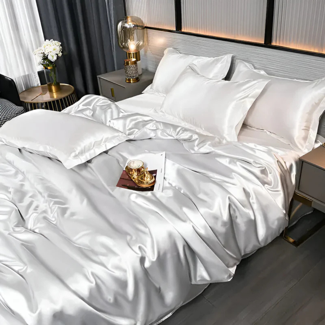 Satin Bedding Set with Duvet Cover and Pillowcases Silky Smooth Sheen - Image 6