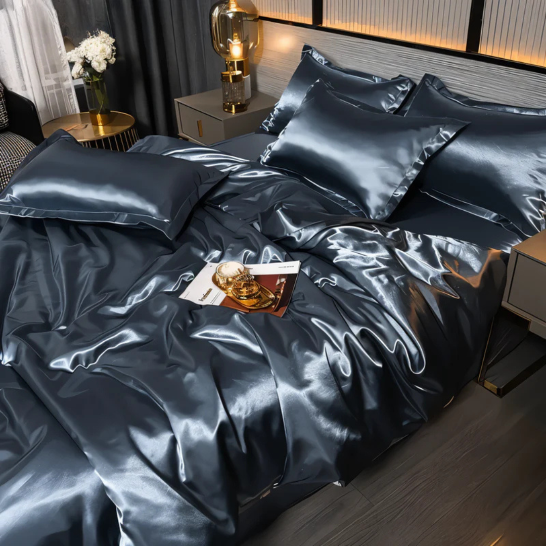 Satin Bedding Set with Duvet Cover and Pillowcases Silky Smooth Sheen - Image 8