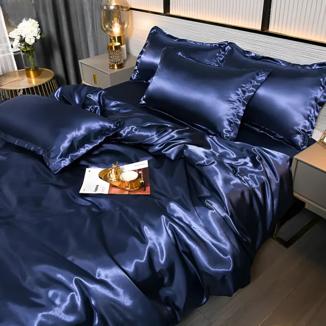Satin Bedding Set with Duvet Cover and Pillowcases Silky Smooth Sheen - Image 9