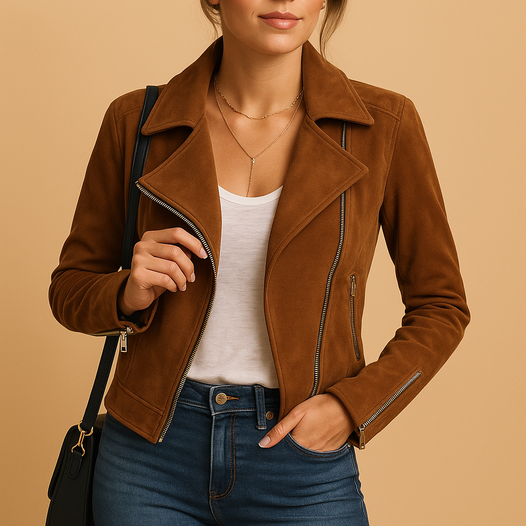 Women’s short lightweight summer jacket with a tailored fit and modern design, ideal for daily wear, travel, and smart casual outfits.