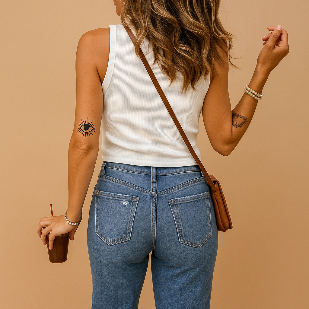 Women’s slim-fit tank top with soft cotton-blend fabric and U-neck design, ideal for summer days, beach outings, and casual wear.