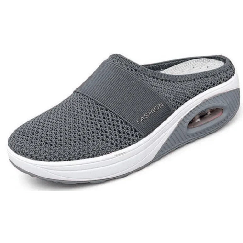 Slip-On Mule Sneakers with Air Cushion Mesh Upper and Cushioned Platform Sole - Image 1
