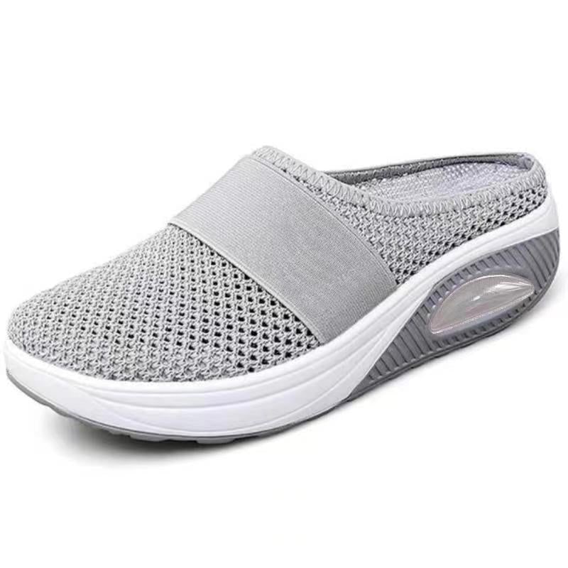 Slip-On Mule Sneakers with Air Cushion Mesh Upper and Cushioned Platform Sole - Image 6