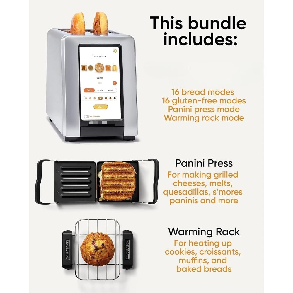 Smart Touchscreen Toaster with Panini Press Warming Rack and Digital Controls - Image 2