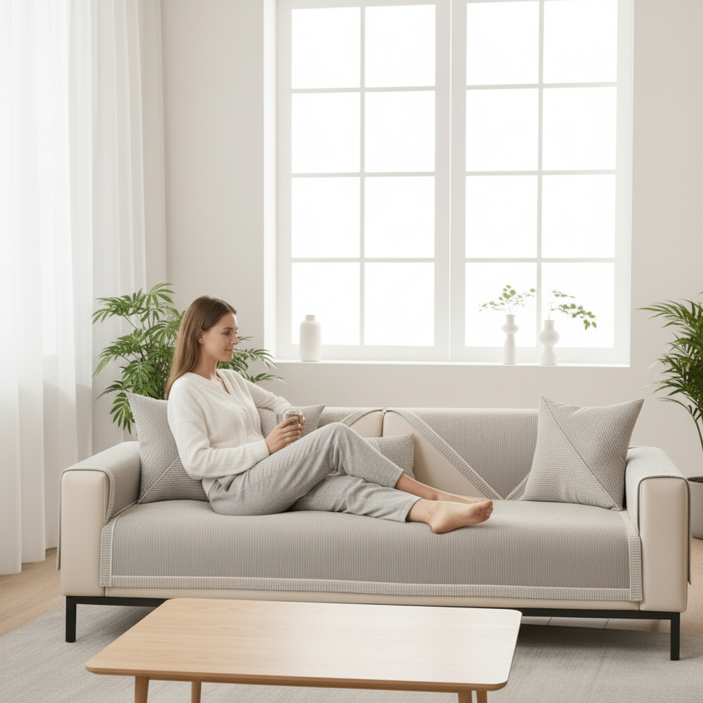 Sofa Couch Cover Quilted Sectional with Non-Slip Modular Design and Washable Fabric - Image 2