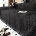 Sofa Couch Cover Throw Blanket with Woven Herringbone Pattern and Fringed Tassels - Image 1