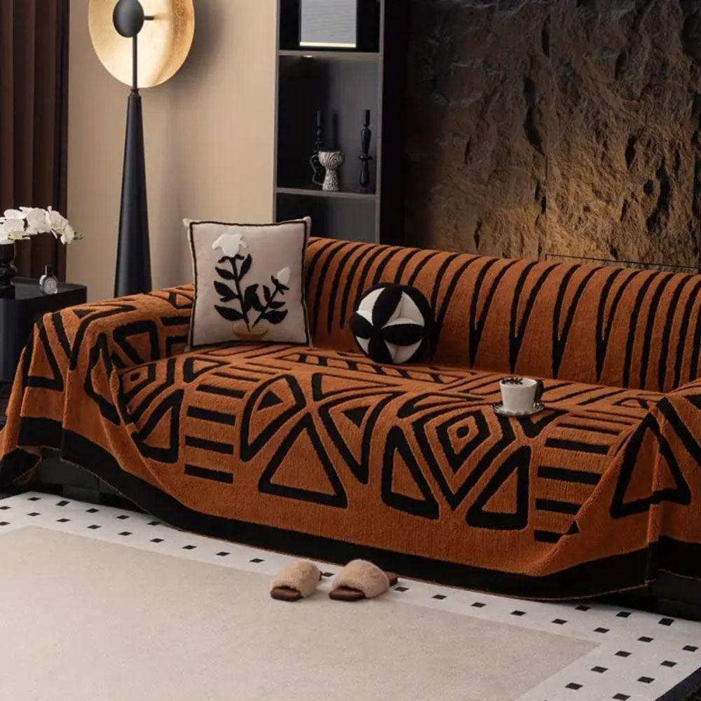 Sofa Couch Cover with Geometric Jacquard Knit Texture Washable Pet Protection - Image 5