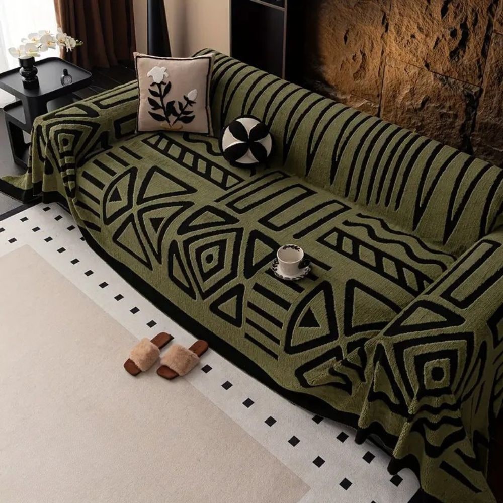 Sofa Couch Cover with Geometric Jacquard Knit Texture Washable Pet Protection - Image 6