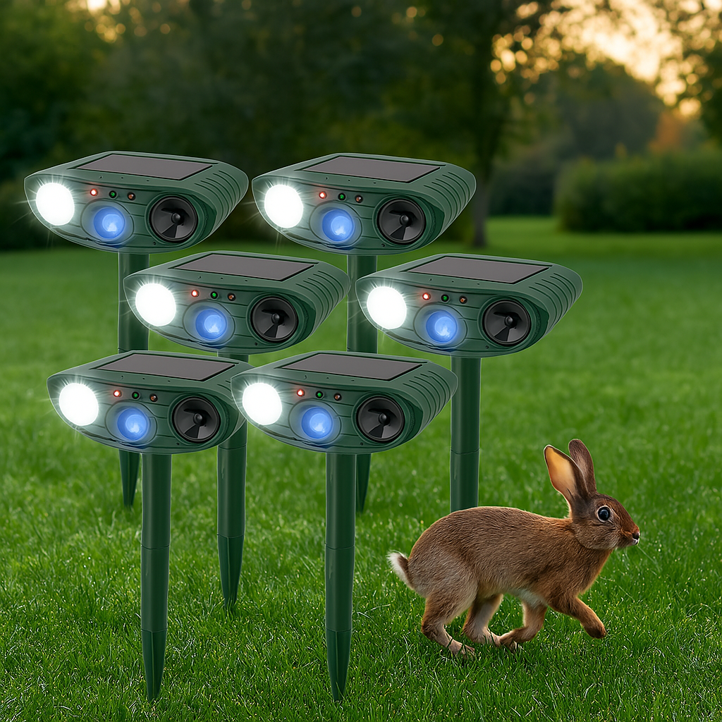 Solar Powered Ultrasonic Pest Repeller with LED Light and Motion Sensor for Garden - Image 11