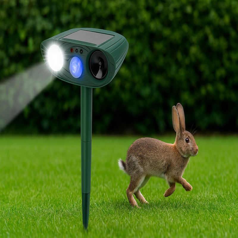 Solar Powered Ultrasonic Pest Repeller with LED Light and Motion Sensor for Garden - Image 22