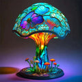 Stained Glass LED Table Lamp with Translucent Resin Shade and Warm Ambient Light - Image 1
