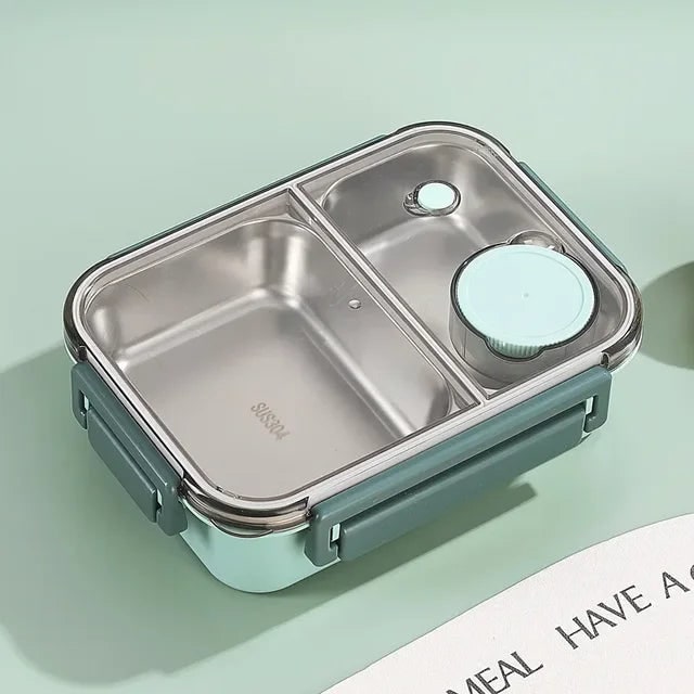 Stainless Steel Bento Lunch Box with Compartments Leak-Proof Lid and Sauce Container - Image 13