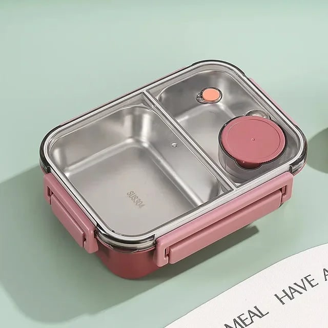 Stainless Steel Bento Lunch Box with Compartments Leak-Proof Lid and Sauce Container - Image 15