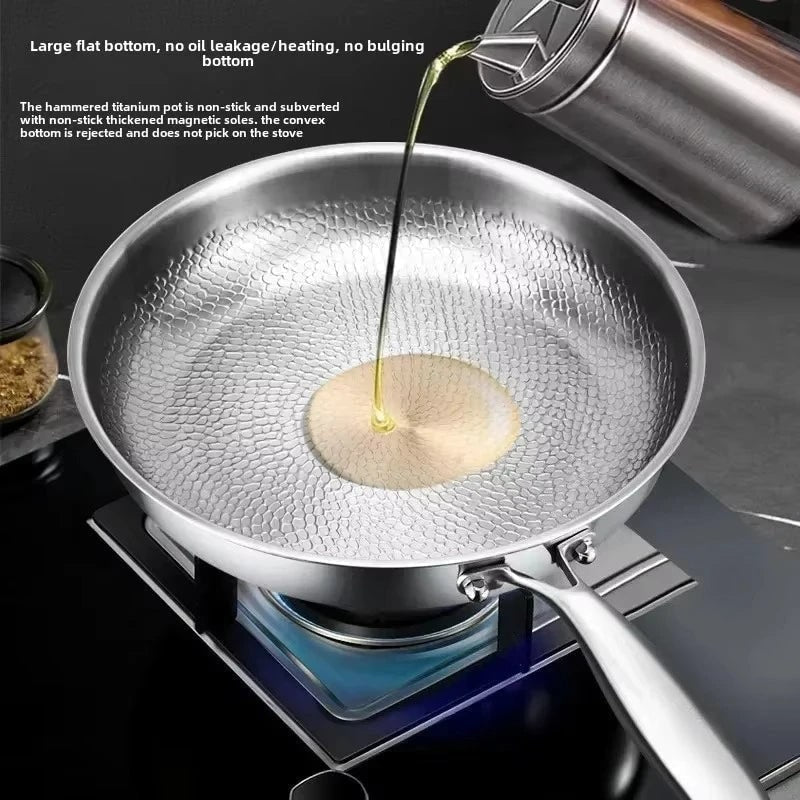 Stainless Steel Frying Pan with Hammered Interior and Induction Compatible Base - Image 6