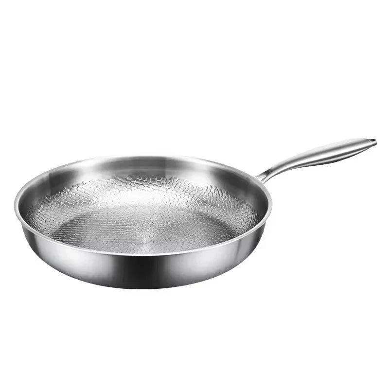 Stainless Steel Frying Pan with Hammered Interior and Induction Compatible Base - Image 9