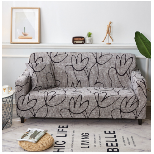 Stretch Sofa Cover with Fitted Slipcover Design and Matching Cushion - Image 1