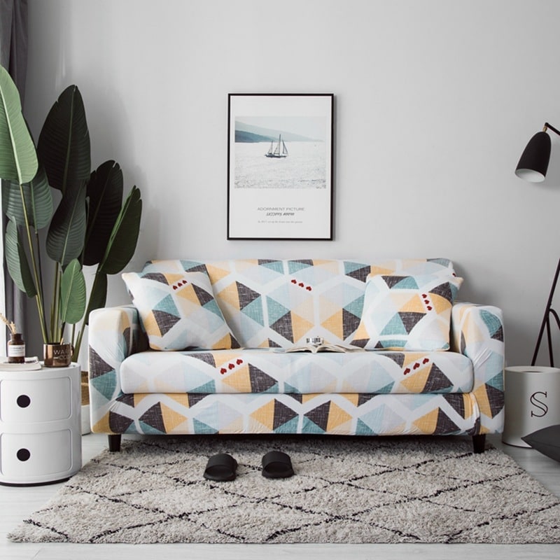 Stretch Sofa Cover with Fitted Slipcover Design and Matching Cushion - Image 9