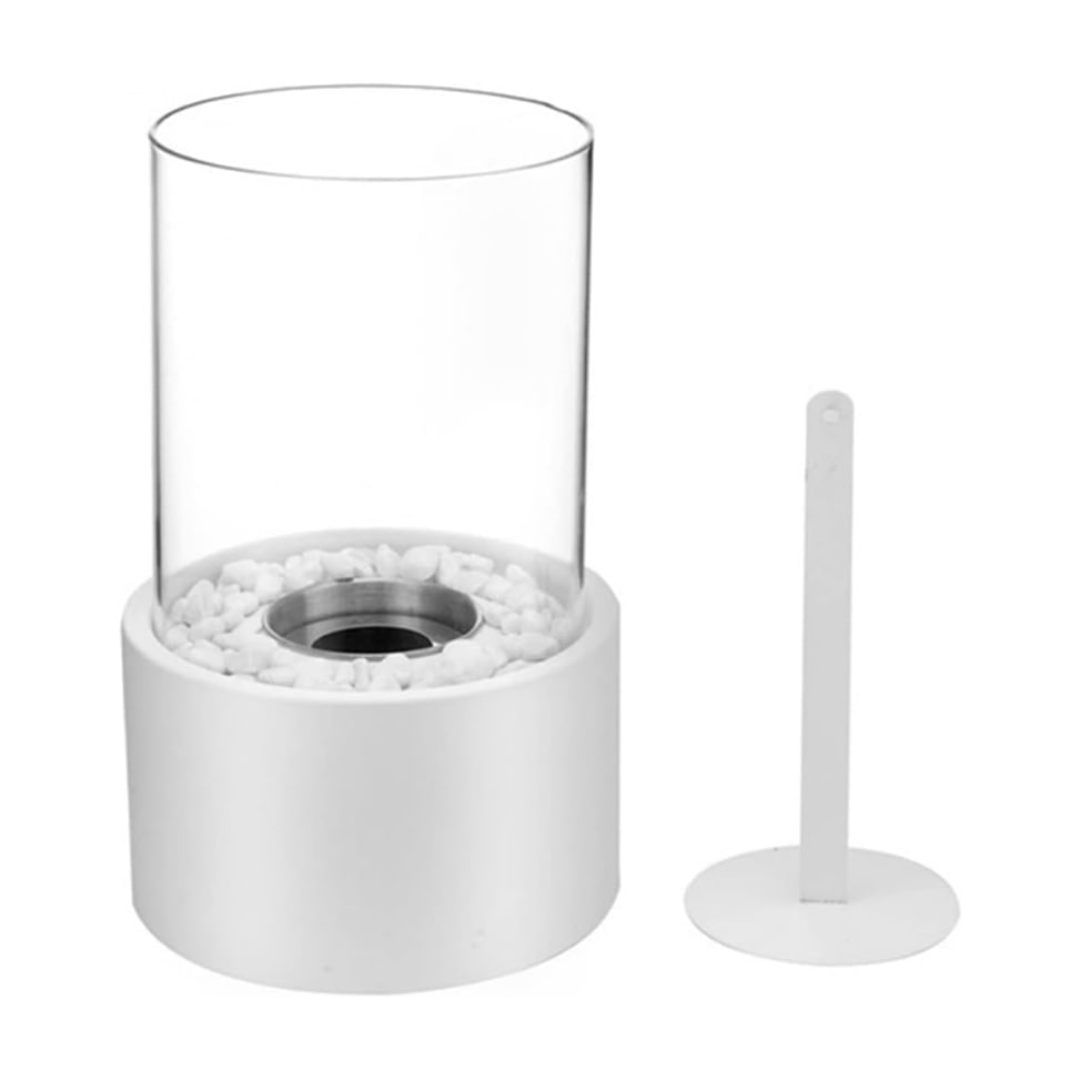 Tabletop Fire Pit with Smokeless Portable Glass Cylinder and Decorative Stones - Image 15