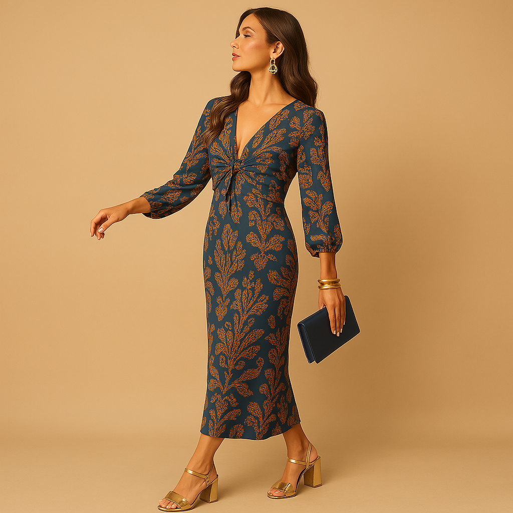 Timeless elegant dress for women with a flattering feminine silhouette, suitable for formal events, workdays, and stylish everyday outfits.