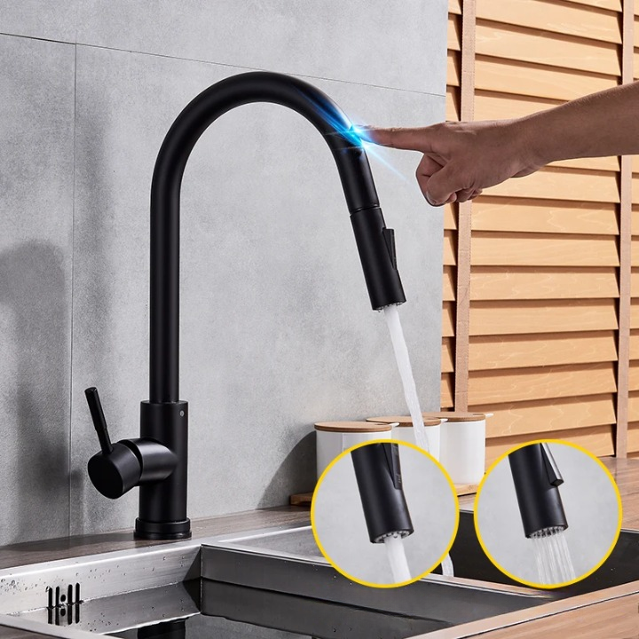 Touch Kitchen Water Faucet with Pull-Out Sprayer and Single Handle Lever - Image 4