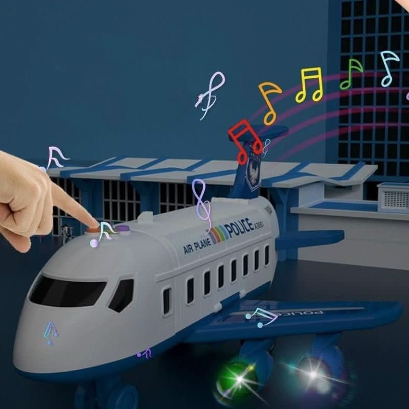 Toy Airplane Playset with Fold-Out Ramps Working Crane and Mini Vehicles - Image 7