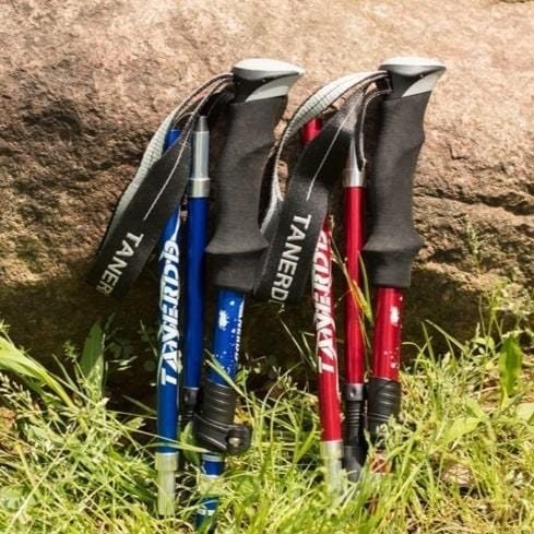 Trekking Poles with Ergonomic Foam Grip Collapsible Foldable Design and Adjustable Height - Image 2
