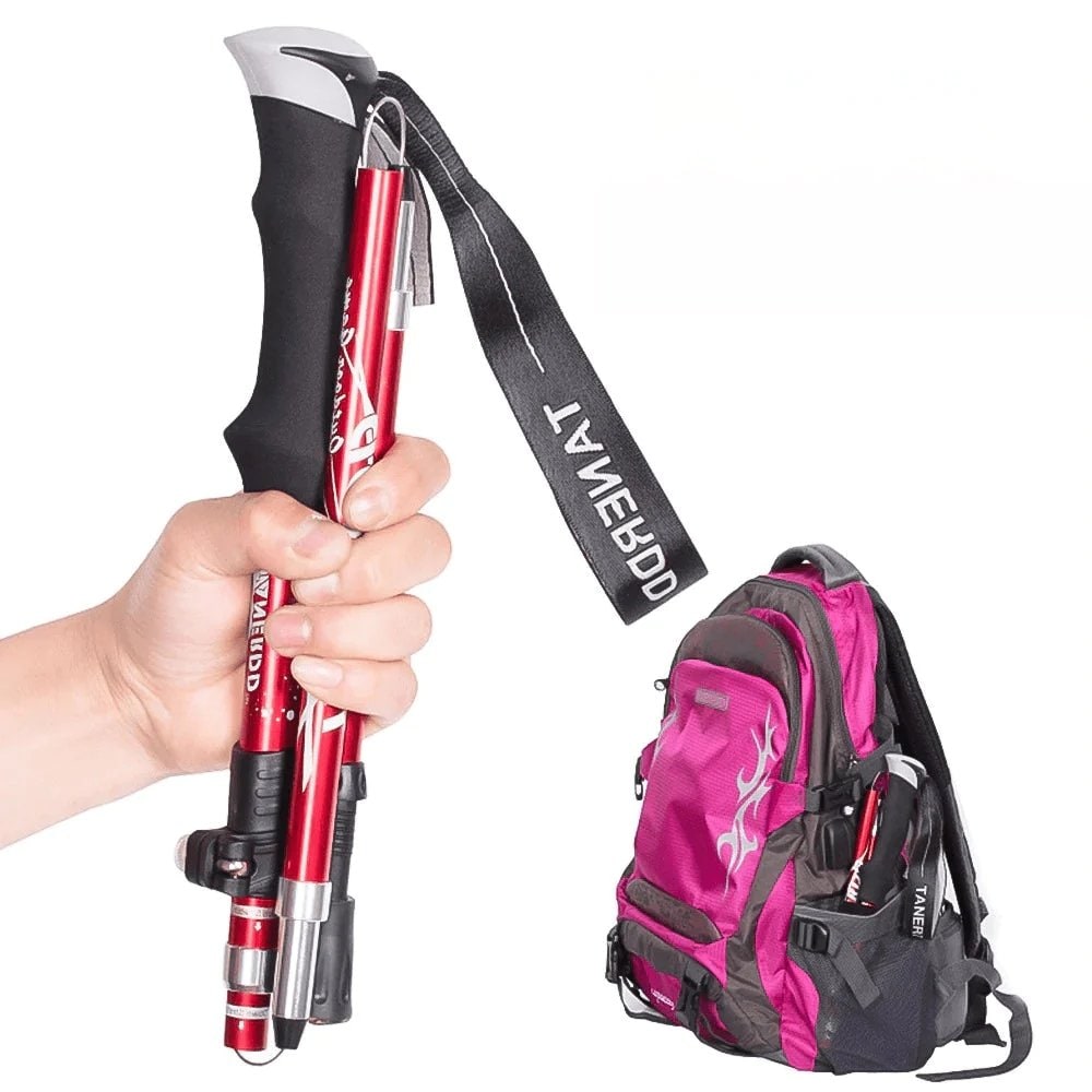 Trekking Poles with Ergonomic Foam Grip Collapsible Foldable Design and Adjustable Height - Image 9