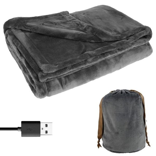 USB Heated Blanket Throw with Plush Fleece and Storage Bag - Image 3