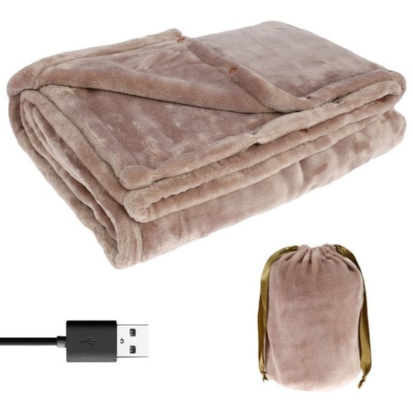 USB Heated Blanket Throw with Plush Fleece and Storage Bag - Image 4