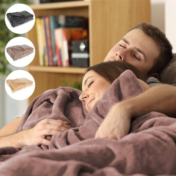 USB Heated Blanket Throw with Plush Fleece and Storage Bag - Image 8