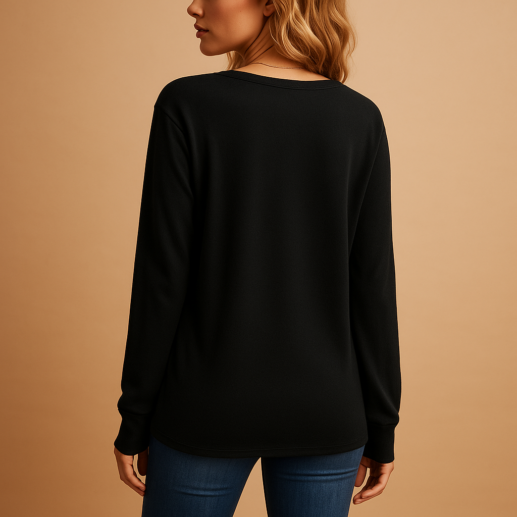 Women’s V-neck blouse with button details in multiple colors, featuring a loose and comfortable fit for daily and office wear.