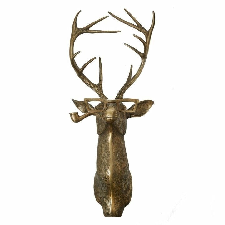 Wall Art Animal Head Sculpture with Textured Details and Antique Gold Finish - Image 10