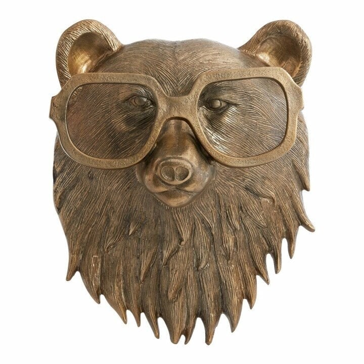 Wall Art Animal Head Sculpture with Textured Details and Antique Gold Finish - Image 13