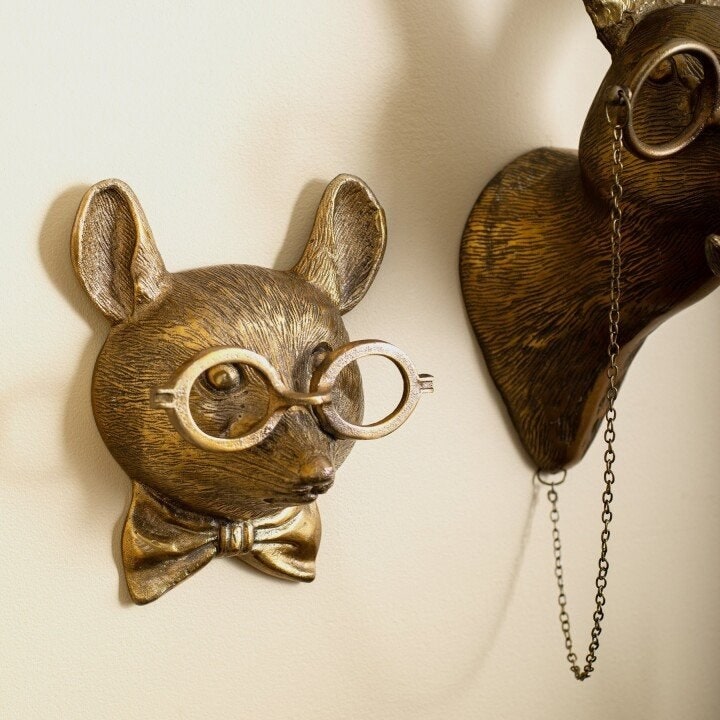 Wall Art Animal Head Sculpture with Textured Details and Antique Gold Finish - Image 19