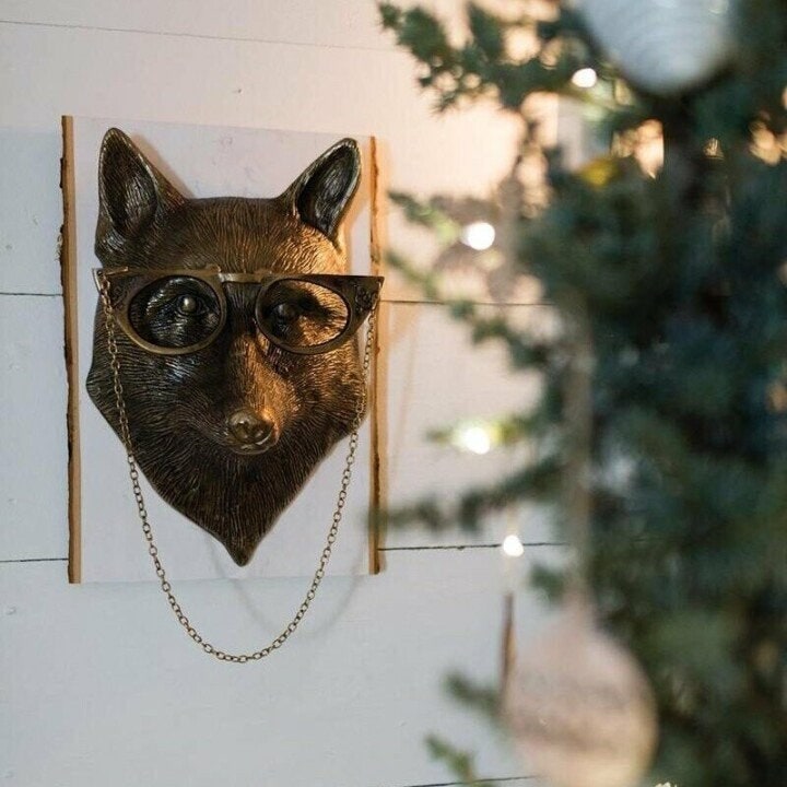 Wall Art Animal Head Sculpture with Textured Details and Antique Gold Finish - Image 3