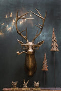 Wall Art Animal Head Sculpture with Textured Details and Antique Gold Finish - Image 4