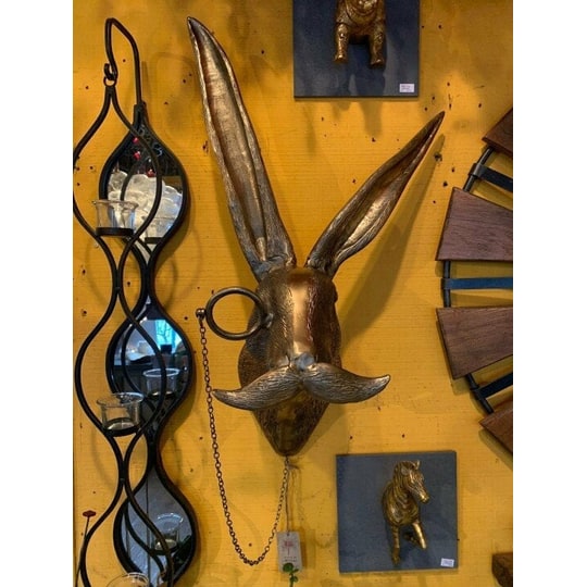 Wall Art Animal Head Sculpture with Textured Details and Antique Gold Finish - Image 6