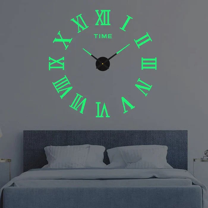 Wall Clock with Roman Numerals and 3D Self-Adhesive Numbers Modern Minimalist Silent Mechanism - Image 11