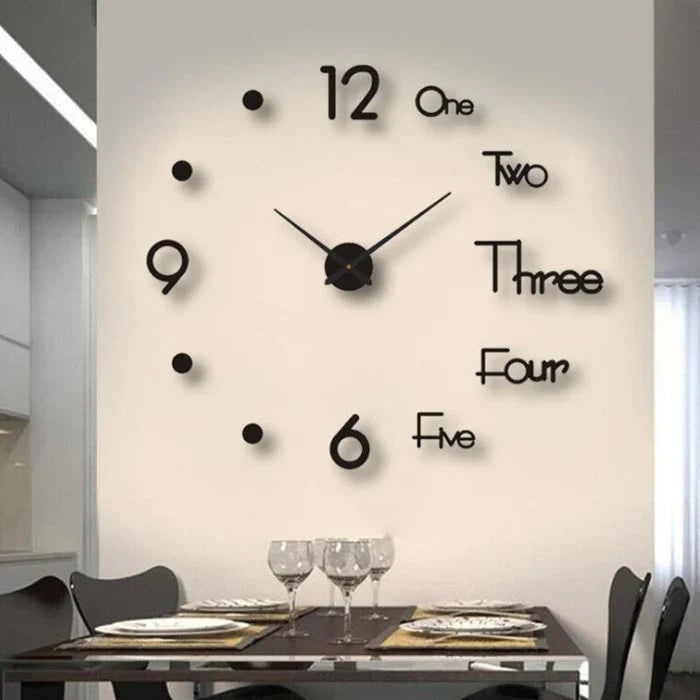 Wall Clock with Roman Numerals and 3D Self-Adhesive Numbers Modern Minimalist Silent Mechanism - Image 12