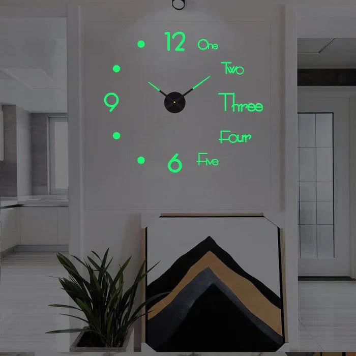 Wall Clock with Roman Numerals and 3D Self-Adhesive Numbers Modern Minimalist Silent Mechanism - Image 13