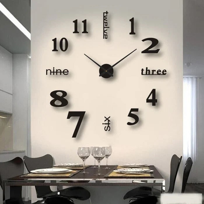Wall Clock with Roman Numerals and 3D Self-Adhesive Numbers Modern Minimalist Silent Mechanism - Image 14