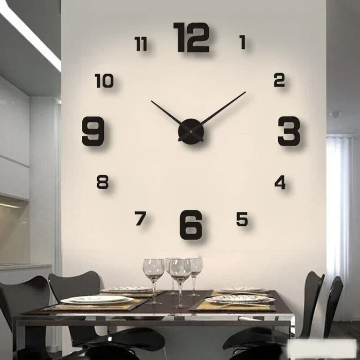 Wall Clock with Roman Numerals and 3D Self-Adhesive Numbers Modern Minimalist Silent Mechanism - Image 5