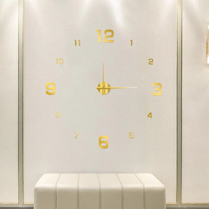 Wall Clock with Roman Numerals and 3D Self-Adhesive Numbers Modern Minimalist Silent Mechanism - Image 7